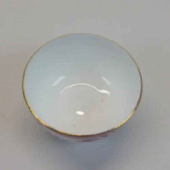 Meigh Forester Congo Fine China White Pink Gold Trim Round Bowl 4 1/8" Antique - Picture 5 of 9